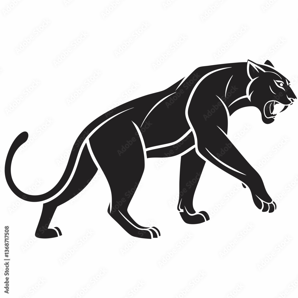 Obraz premium jaguar silhouette icon vector