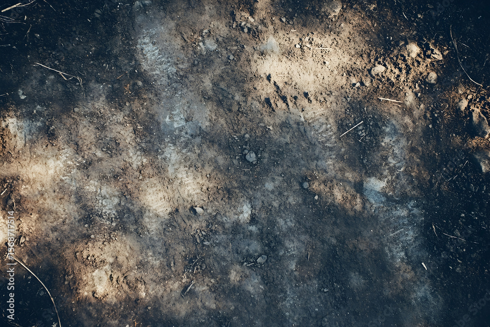 Rugged Dirt Ground Texture with Tire Tracks and Pathway Marks Rugged Dirt Ground Texture with Tire Tracks and Pathway Marks