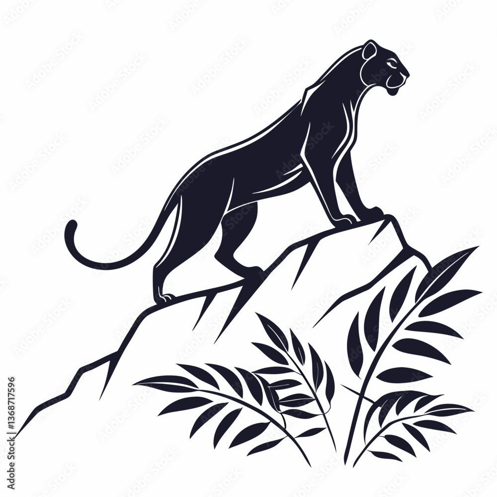 Obraz premium jaguar silhouette icon vector