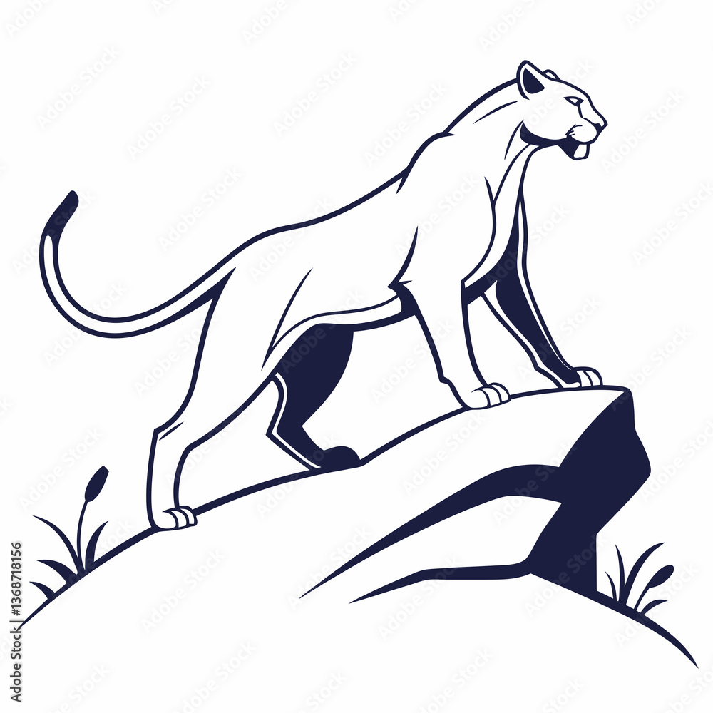 Obraz premium Jaguar silhouette icon vector