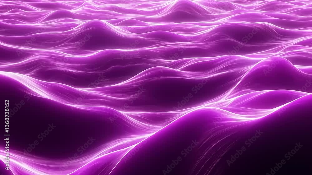 Abstract purple waves flowing in a digital landscape, creating a mesmerizing visual effect Abstract purple waves flowing in a digital landscape, creating a mesmerizing visual effect