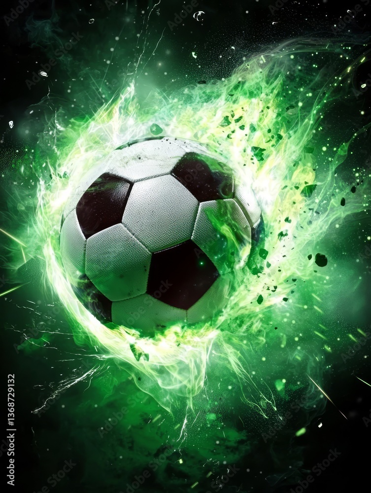 Fototapeta premium Experience the thrill of galactic soccer like never before.