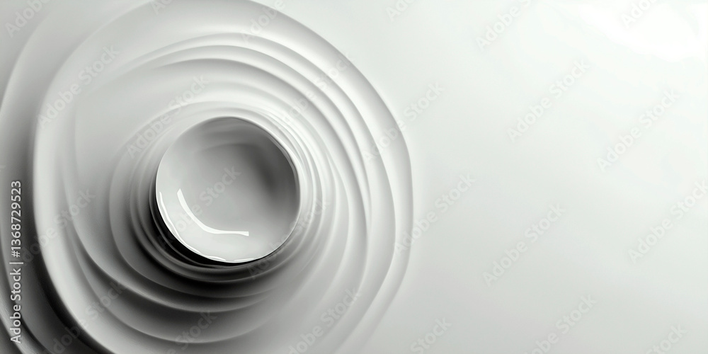 Fototapeta premium Abstract white spiral shape forming a tunnel or vortex with smooth gradient lighting