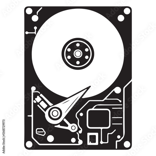 Silhouette of a Computer Hard Disk