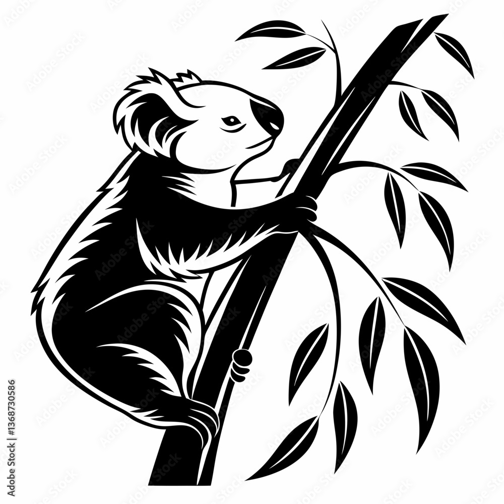 Obraz premium koala black silhouette vector