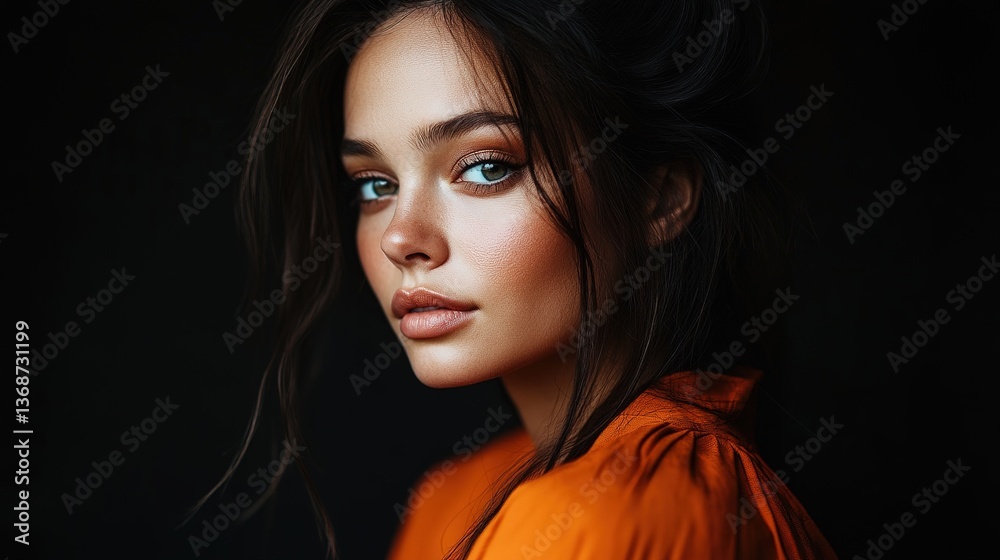 Fototapeta premium Vibrant Women's Fashion with Soft Lighting and Copy Space