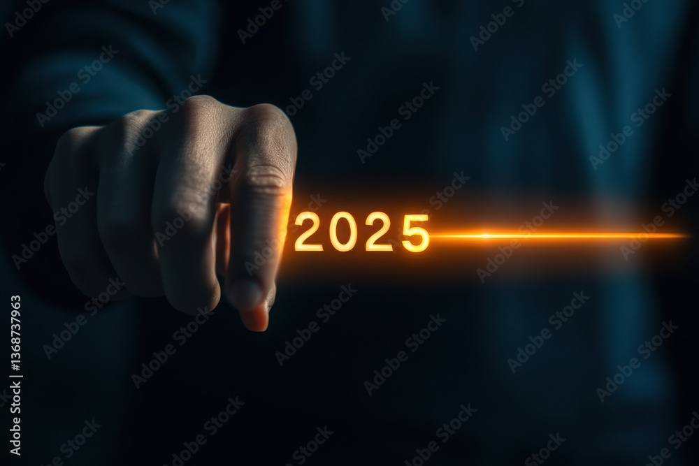 custom made wallpaper toronto digitalA businessman touches a digital progress bar indicating the transition from 2024 to 2025 symbolizing strategic planning future readiness and challenge strategy