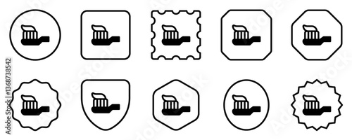 Editable tooth brush and paste vector icon. Dentistry, healthcare, medical. Part of a big icon set family. Perfect for web and app interfaces, presentations, infographics, etc