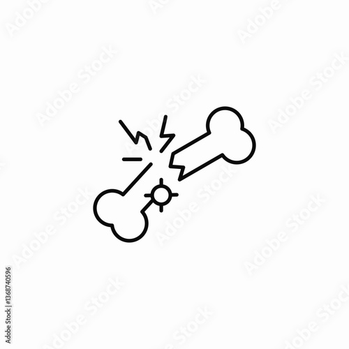 bone break icon sign vector