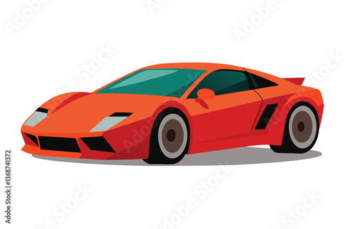 red sports car isolated