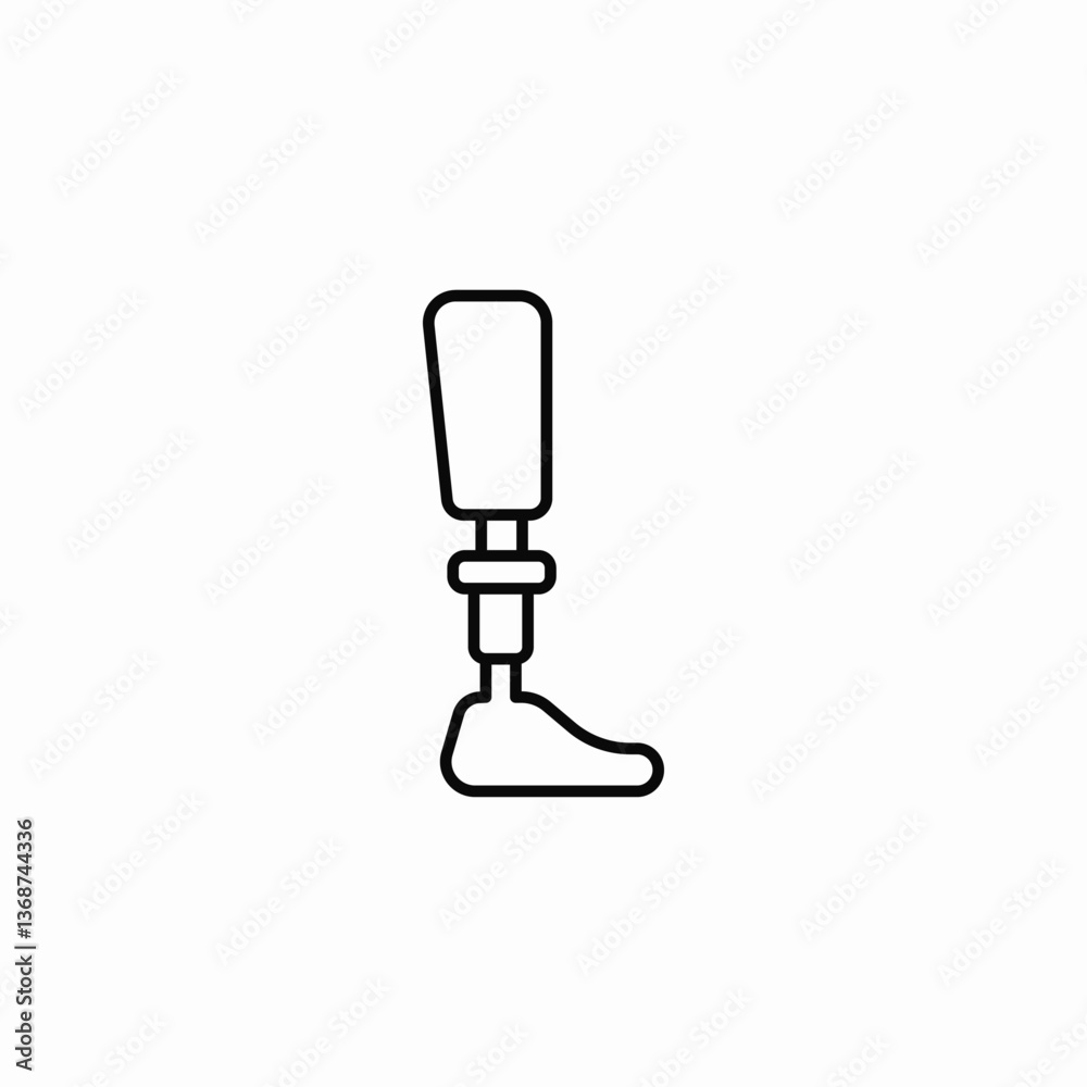 prosthetic mobile leg icon sign vector prosthetic mobile leg icon sign vector
