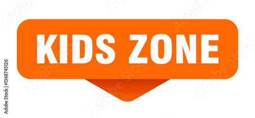 kids zone sticker. kids zone sign on transparent background