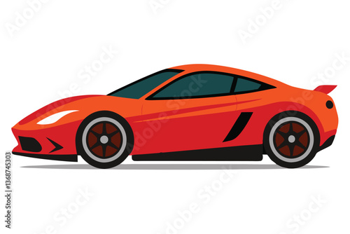 red sports car isolated