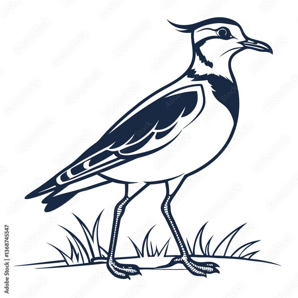Naklejka premium Lapwing silhouette icon vector