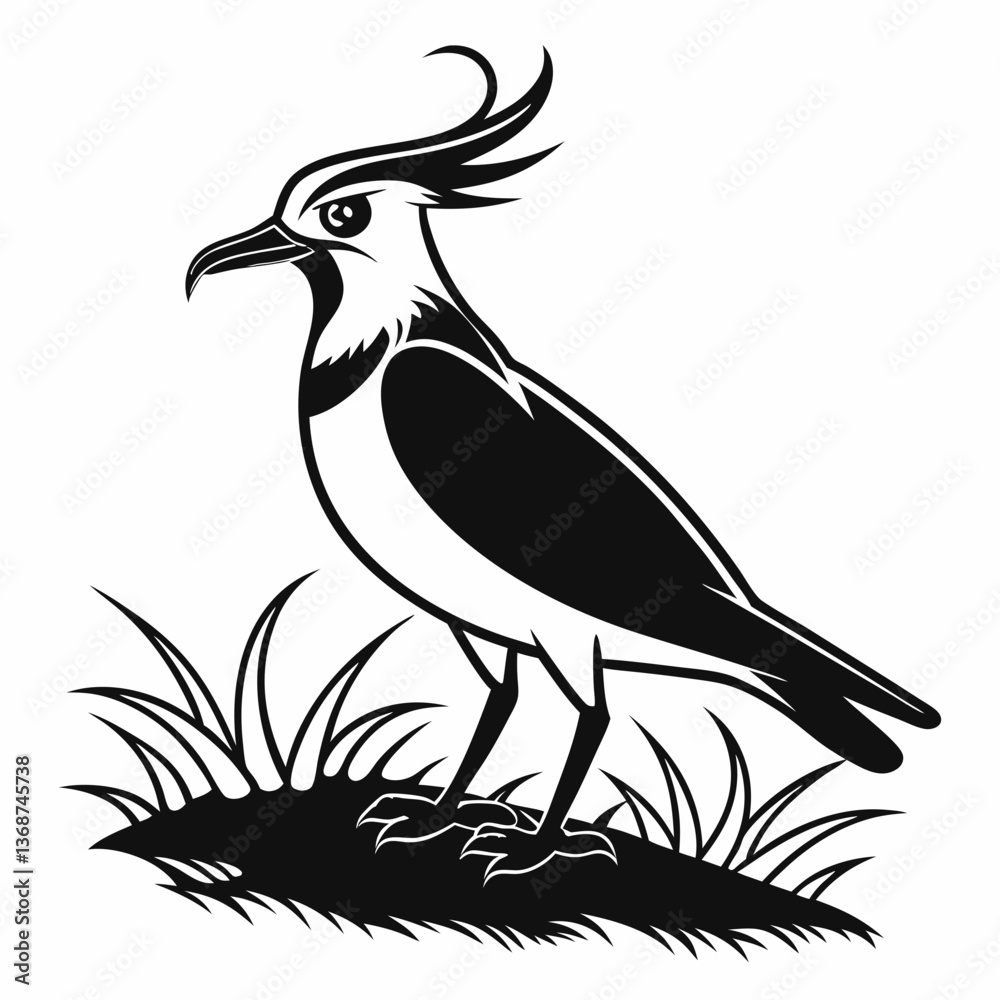 Obraz premium Lapwing silhouette icon vector