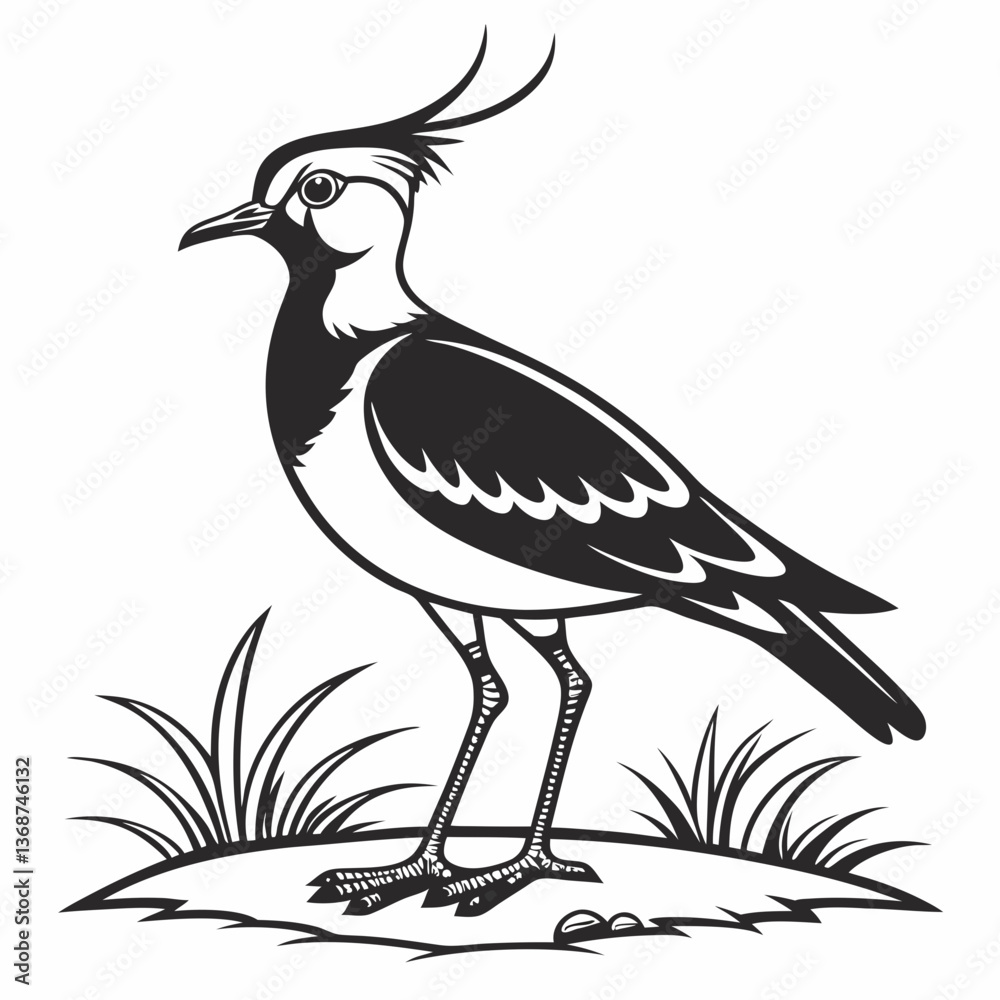 Fototapeta premium Lapwing silhouette icon vector