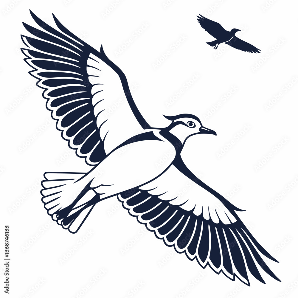 Obraz premium Lapwing silhouette icon vector
