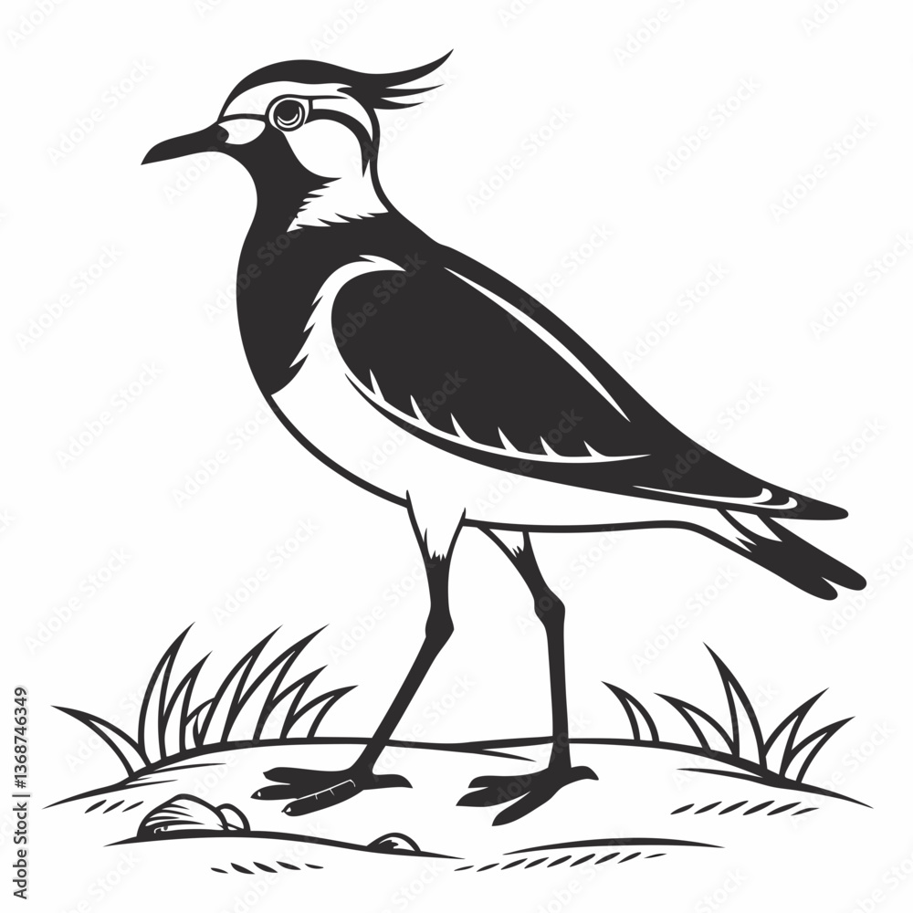 Obraz premium Lapwing silhouette icon vector