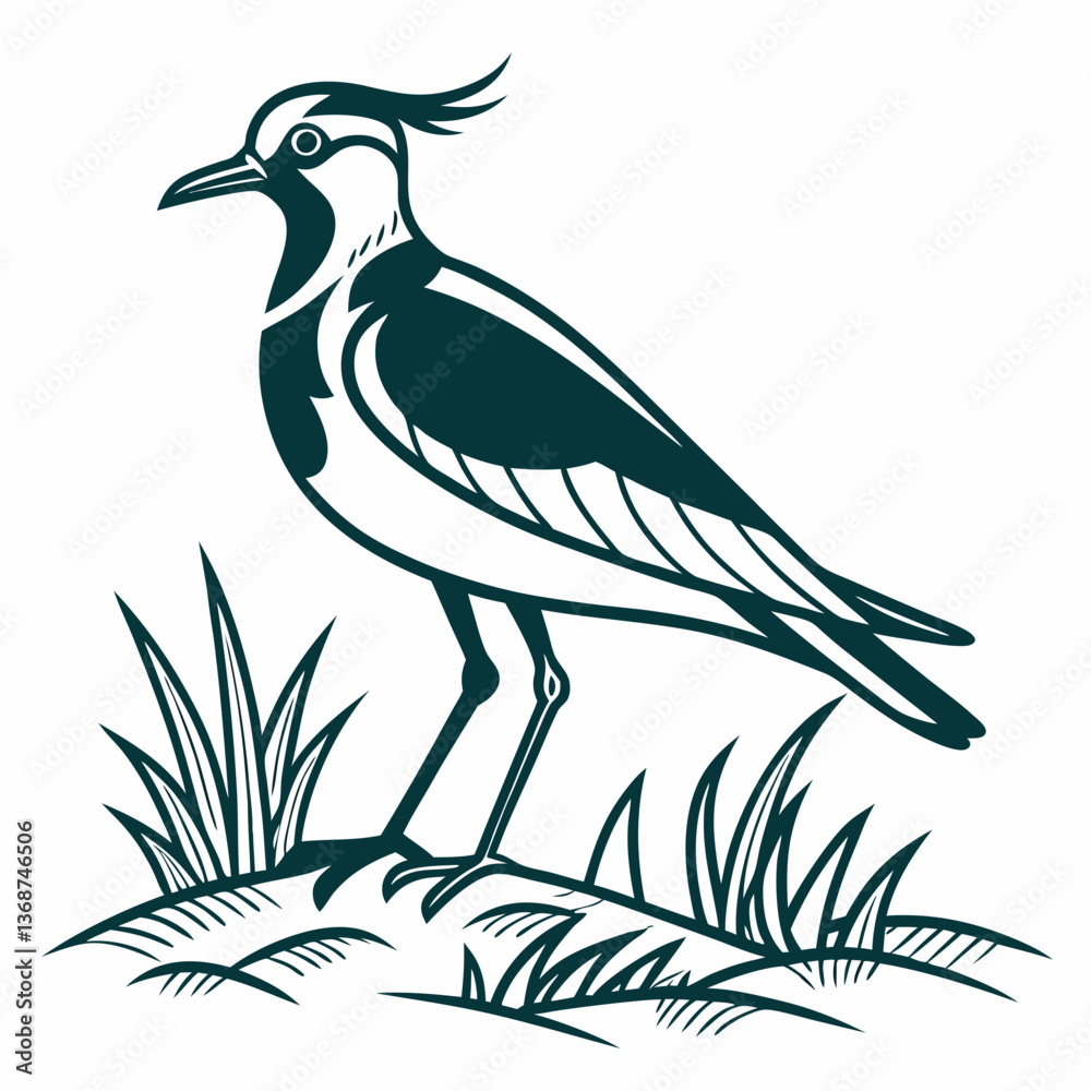 Obraz premium Lapwing silhouette icon vector