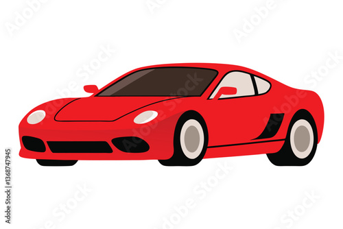 Red Sport Coupe:  A sleek red sports coupe with bold lines and a powerful presence, perfect for representing speed, luxury, and performance.  