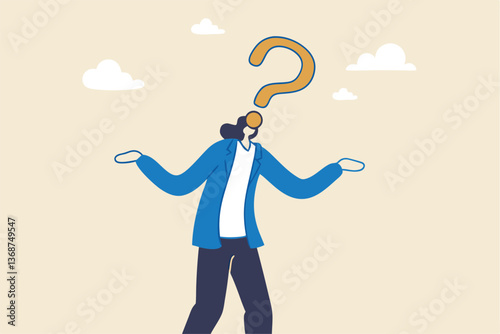 Anonymous businessman person, candidate or mention employee, who is this man, uncertainty, important person or unknown concept, anonymous businessman with question mark head unknown person.