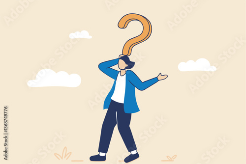 Anonymous businessman person, candidate or mention employee, who is this man, uncertainty, important person or unknown concept, anonymous businessman with question mark head unknown person.