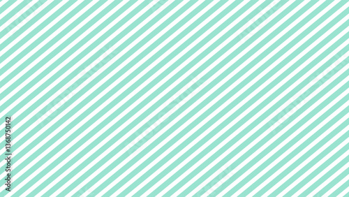 Turquoise and white diagonals stripes background, turquoise seamless pattern wallpaper.