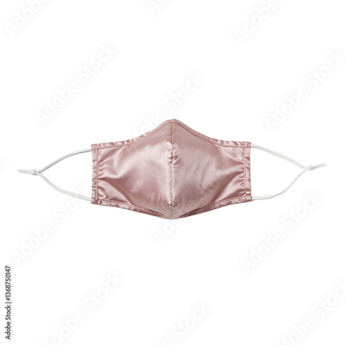 Soft blush pink silk face mask with smooth shiny fabric  comfortable ear loops A luxurious accessory for everyday