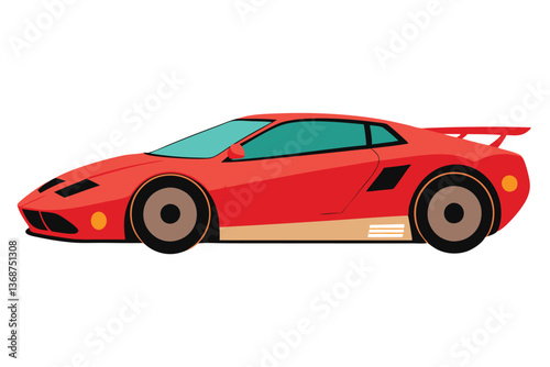 Red Sports Coupe Illustration