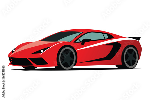 Red Sports Car Isolated