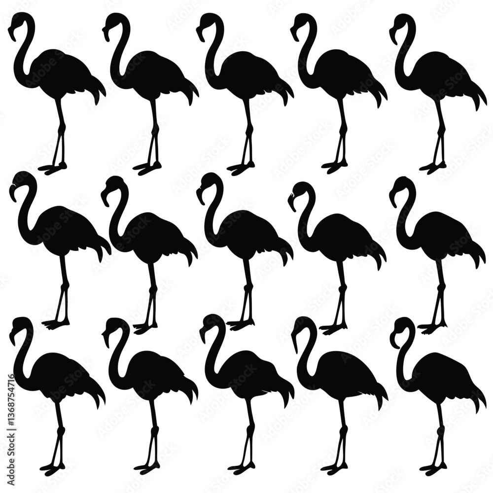 Fototapeta premium Flying Popular birds silhouette isolated on white background.