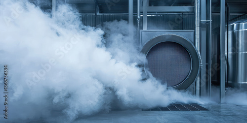 Vacuum chamber for degassing, Vacuum degassing. A technique for removing dissolved gas from a liquid or paste. photo