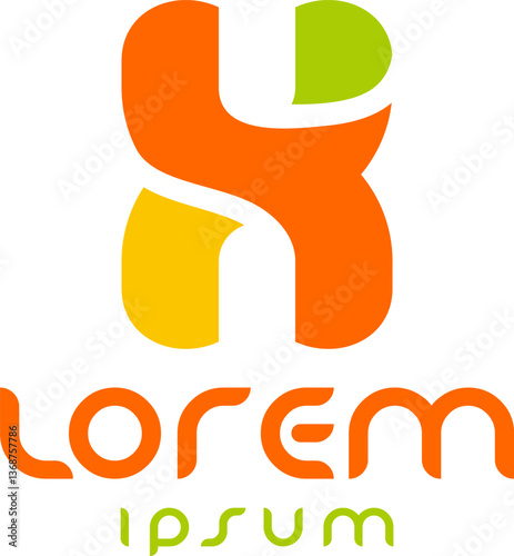 Abstract Simple Colorful Letter X Logo Template