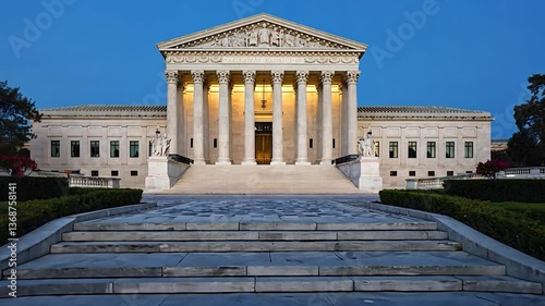 The Supreme Court Building in Washington D.C. at Dusk