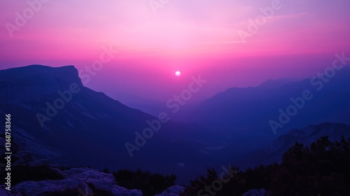 Wallpaper Mural Majestic mountain range at vibrant sunset. Torontodigital.ca