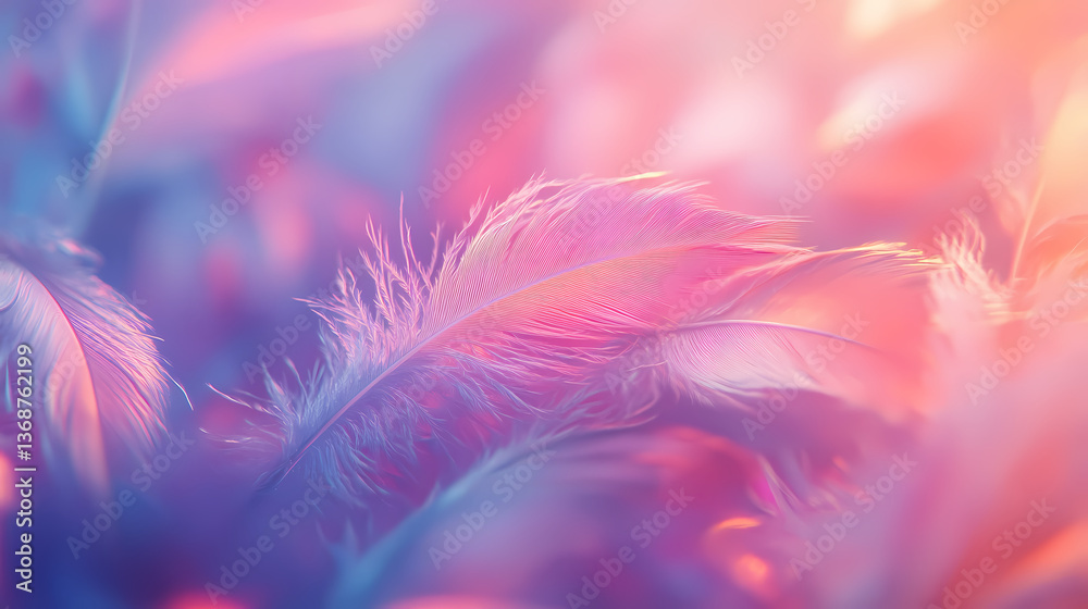 Obraz premium pastel feathers scene