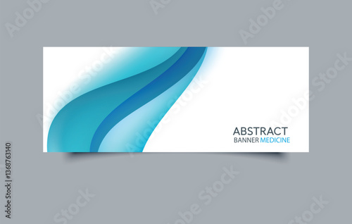 Abstract Blue Medical Banner Background for Healthcare and Science Design. Flyer Mockup.