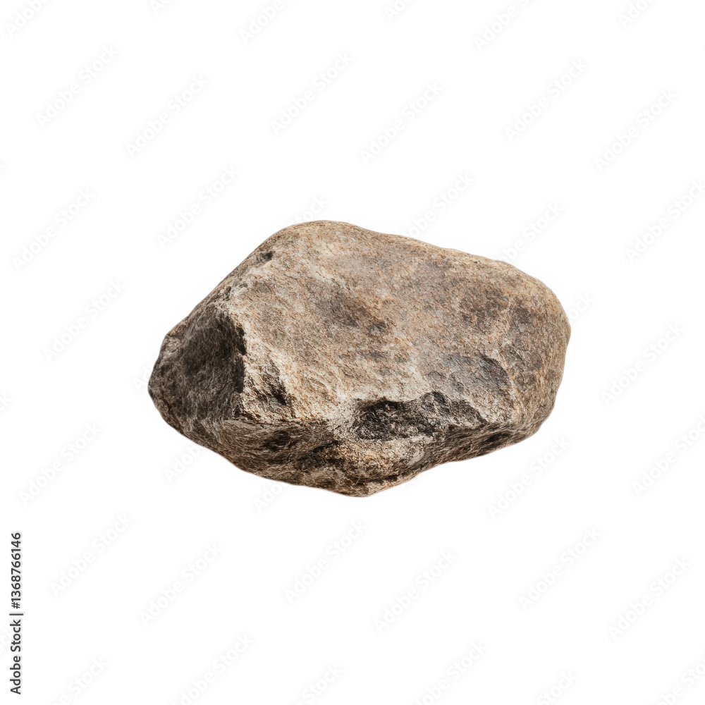 Natural gray rock with rough texture on a white background, perfect for various artistic displays or geological studies, featuring a unique shape and natural imperfections Natural gray rock with rough texture on a white background, perfect for various artistic displays or geological studies, featuring a unique shape and natural imperfections