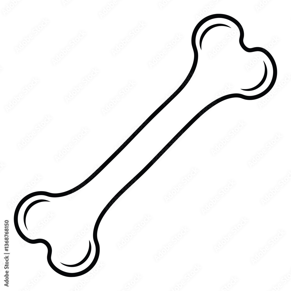 Fototapeta premium Dog Bone Line Art Vector