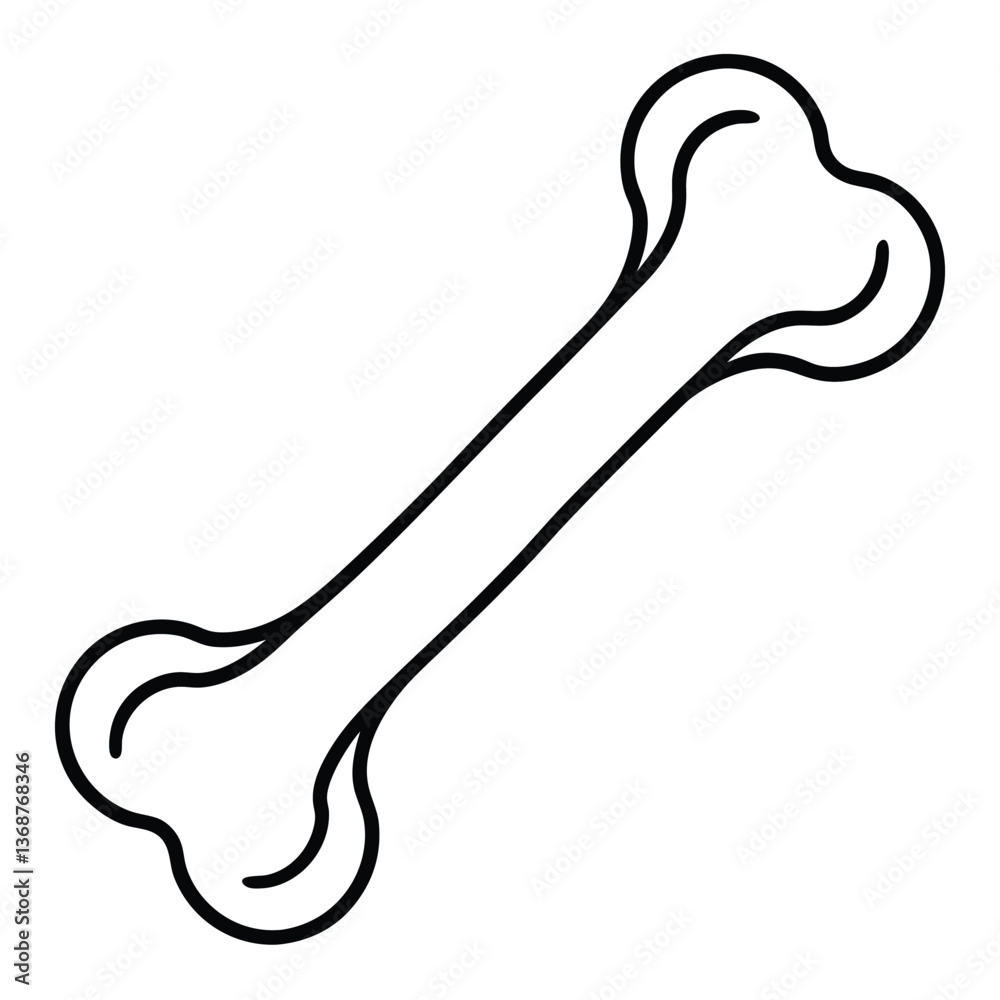 Fototapeta premium Dog Bone Line Art Vector