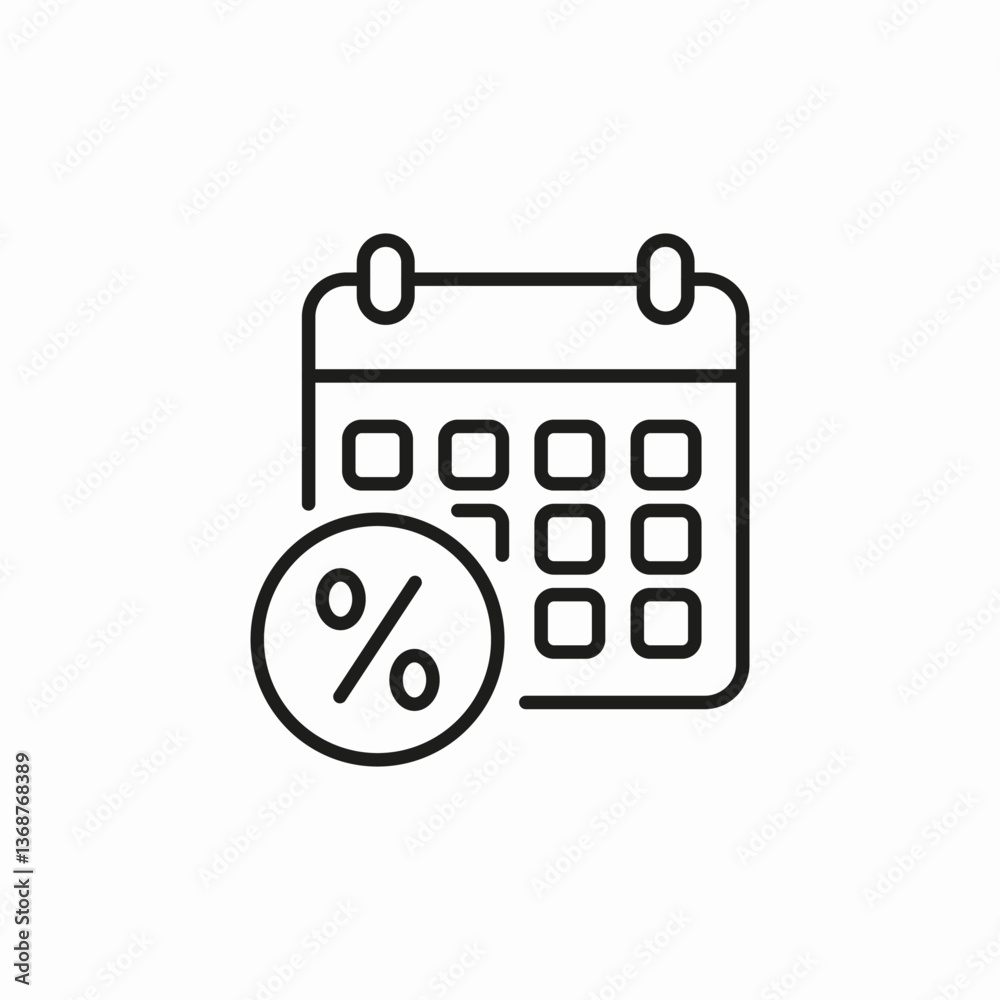 calendar schedule percent icon sign vector calendar schedule percent icon sign vector