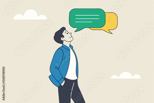 Second opinion, suggestion or advice to consider, reason or logical thinking, information to make decision or judgement concept, businessman think from listening to second opinion and make decision.