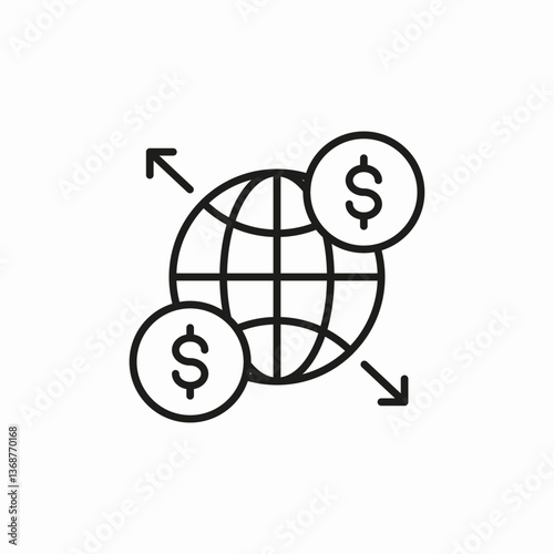 global finances icon sign vector