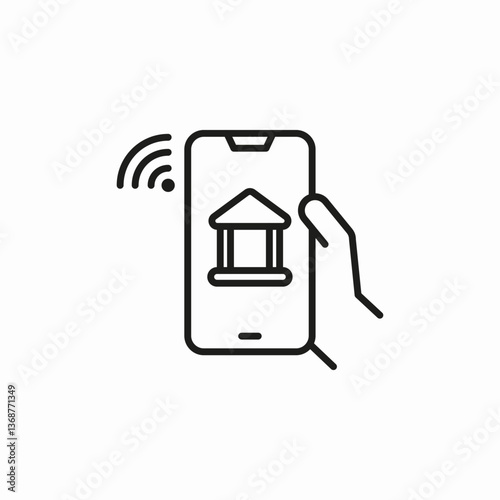 mobile banking icon sign vector