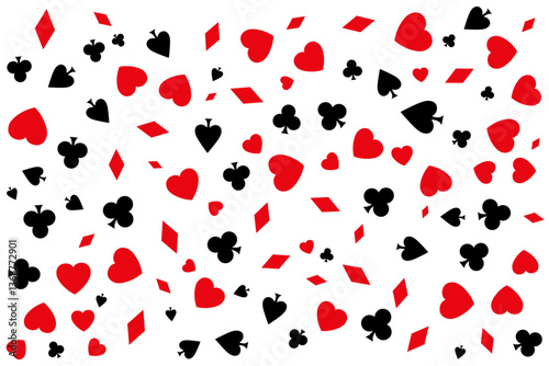 Special poker background, playing card shapes on a white background