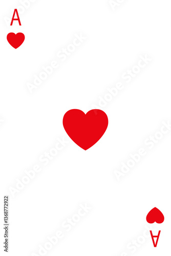 Ace of Hearts card, playing cards