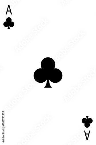 Ace of clubs card, playing cards