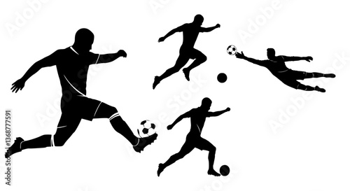 Wallpaper Mural Soccer Player Silhouette Vector | Dynamic Sport Illustration | Athlete Silhouette | Minimalist & Editable Graphic Design Torontodigital.ca