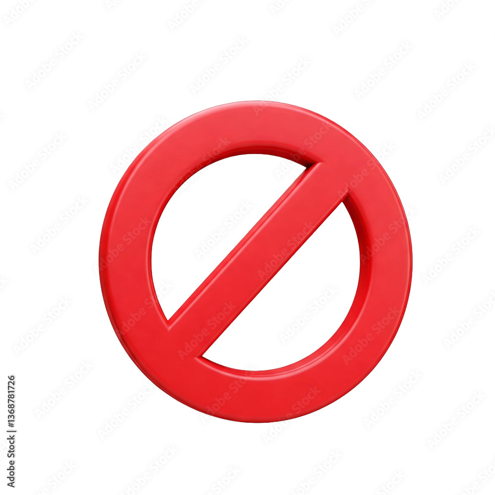 Prohibition Sign 3d Icon Illustration on transparent background Prohibition Sign 3d Icon Illustration on transparent background