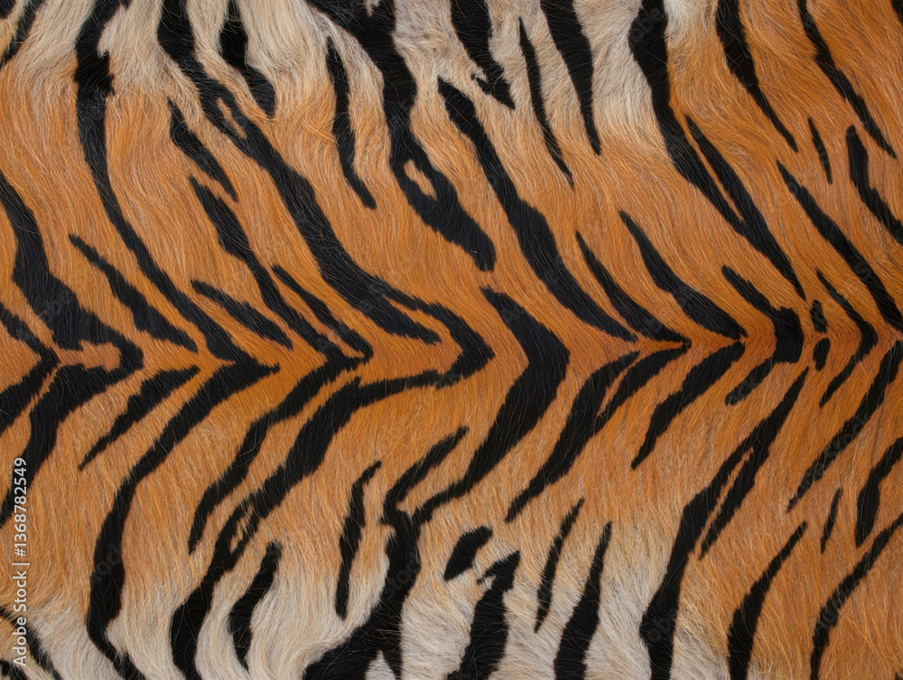 Natural Tiger Fur with Soft and Varied Texture Natural Tiger Fur with Soft and Varied Texture